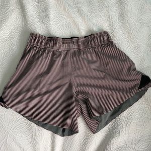 Gray/ Striped Reversible Lululemon Shorts!!